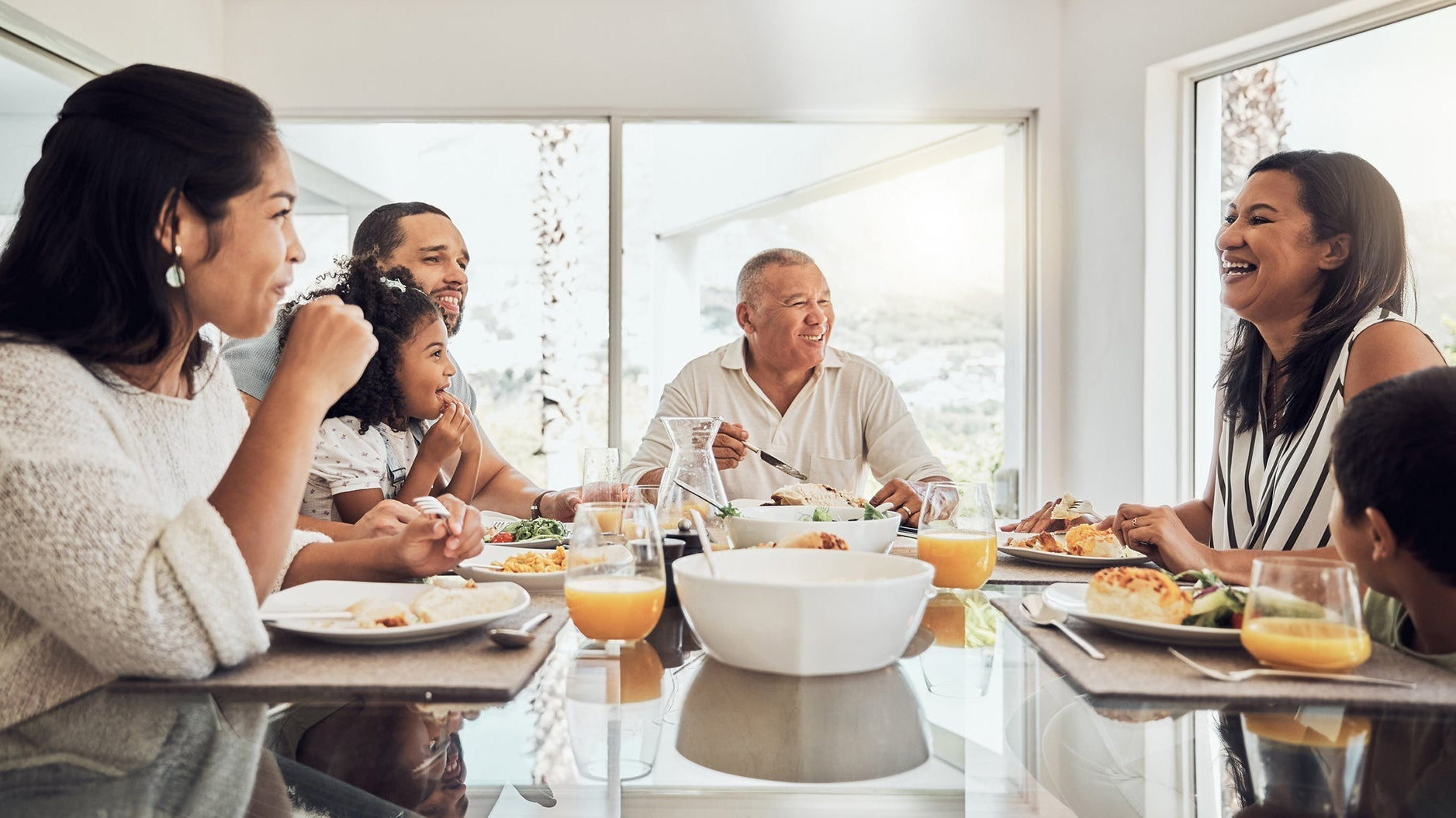 Family celebrating Mother's Day at home