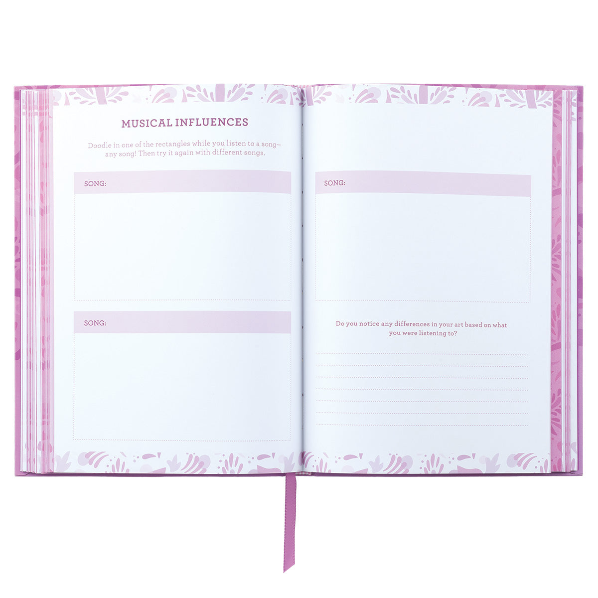 TableTopics Inspiration Journal - spread featuring a musical influences writing activity