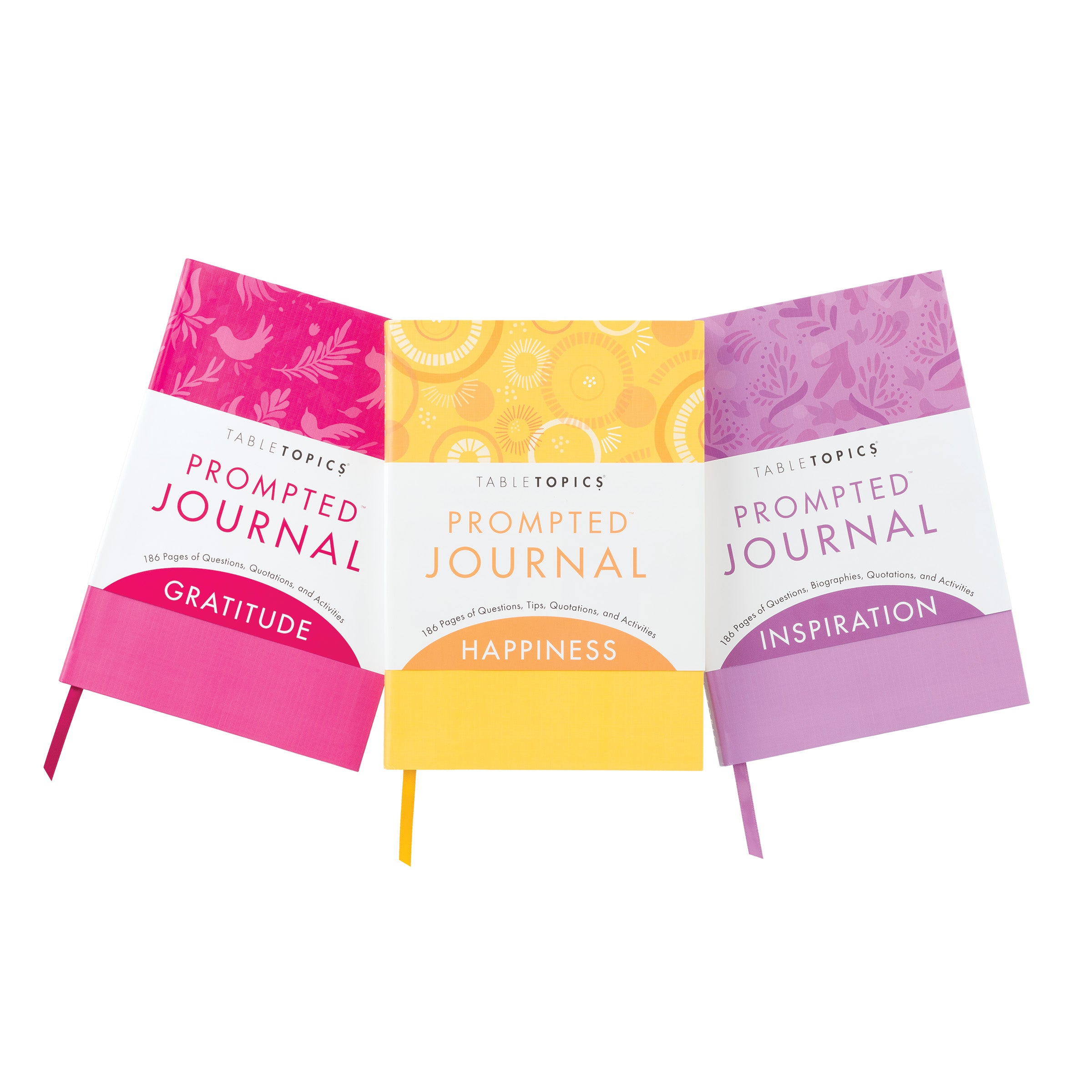 Three TableTopics Prompted Journals - Gratitude, Happiness, and Inspiration