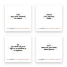 Four TableTopics Do It Yourself Therapy conversation starter cards