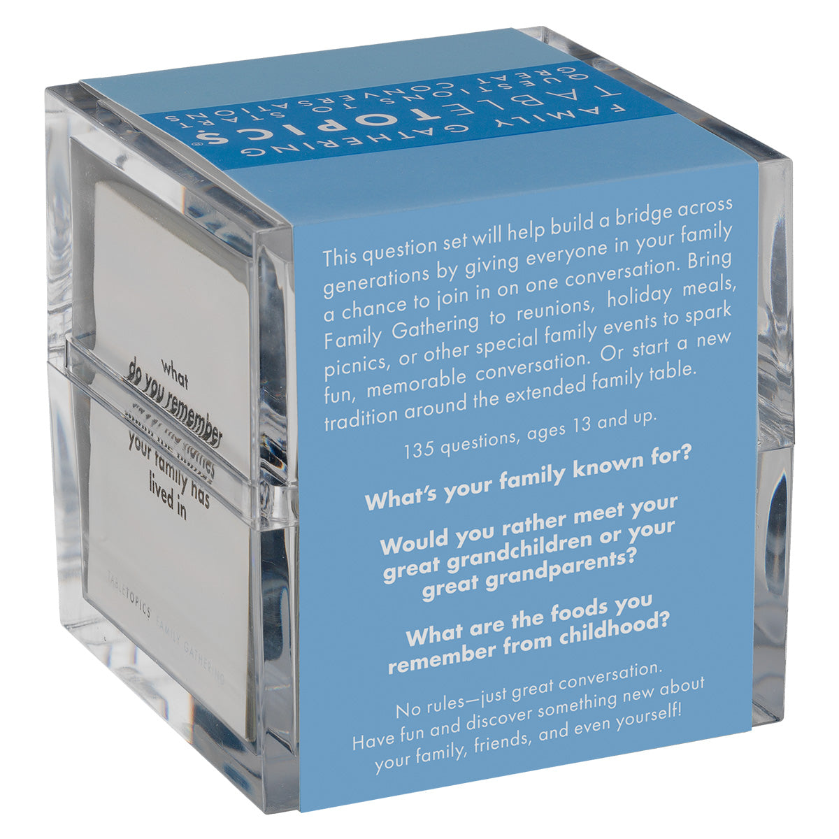 Build a bridge across generations with TableTopics Family Gathering conversation starter questions