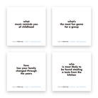 Build a bridge across generations with TableTopics Family Gathering conversation starter questions - 4 sample cards