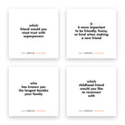Four TableTopics Friendship conversation starter questions