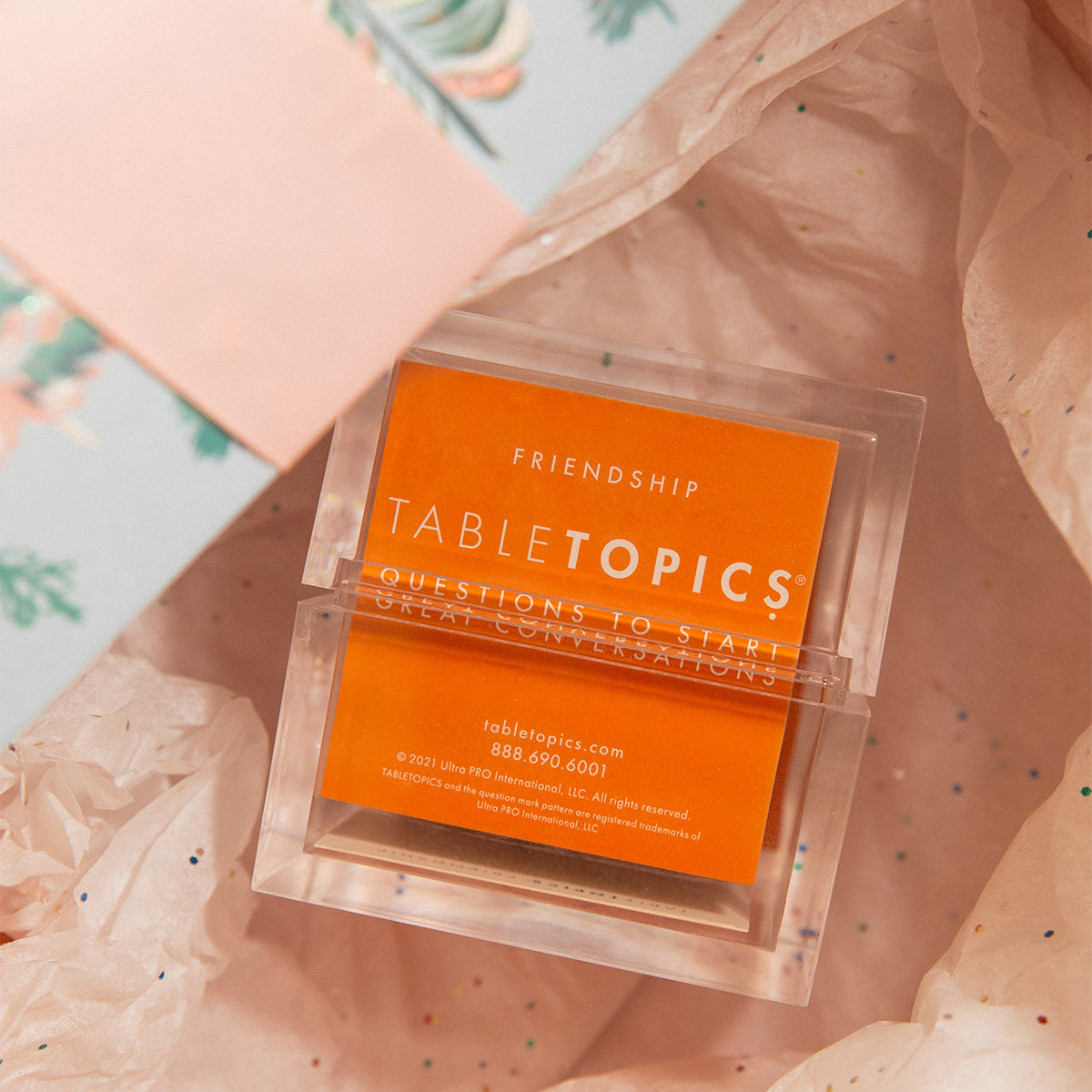 TableTopics Friendship conversation card set in an open box