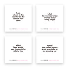 Four TableTopics Girls Night Out conversation starter cards