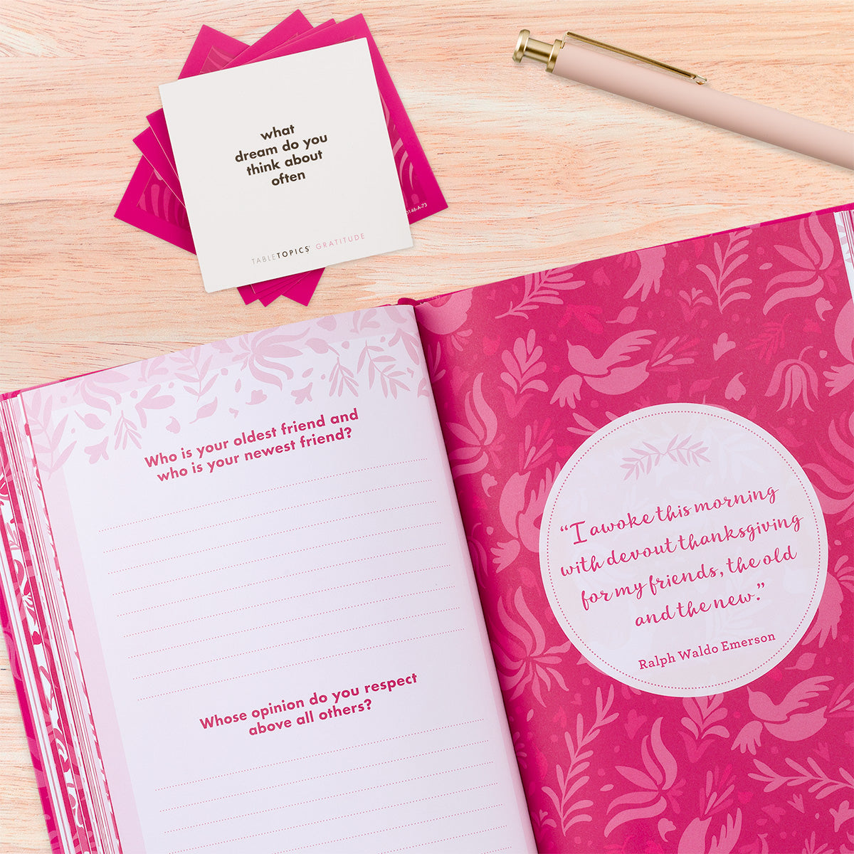 TableTopics Gratitude Journal and conversation card set bundle