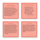 Four TableTopics Inspiring Women for Girls conversation starter card backs with quotes