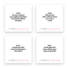 Four TableTopics Past Present Future conversation starter questions