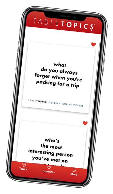 TableTopics: The App - what do you always forget when you are packing for a trip