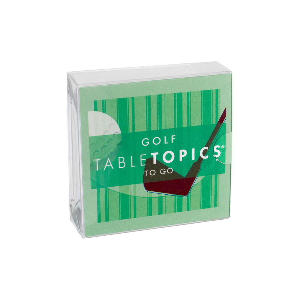 TableTopics Golf To Go includes 40 conversation starter questions to talk about golf wherever you go.