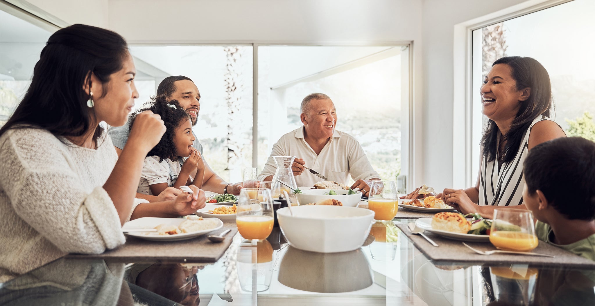 Family celebrating Mother's Day at home