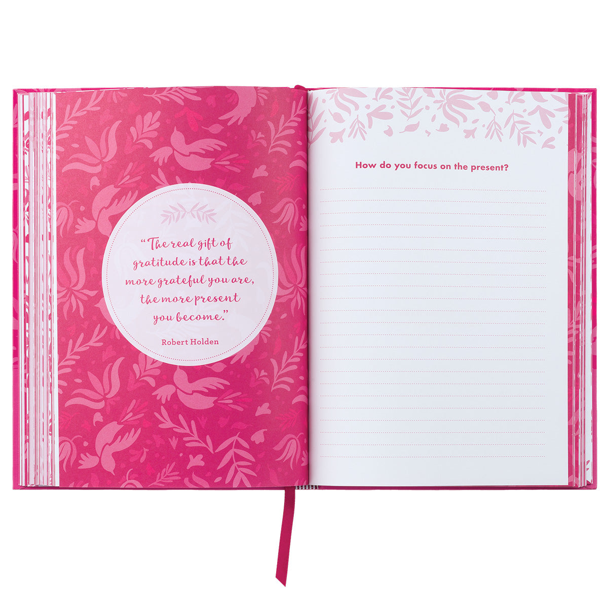 TableTopics Prompted Gratitude Journal - spread with a quote and one question