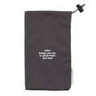 TableTopics Phone Away Bag with "what brings you joy in good times and bad" printed on the front.