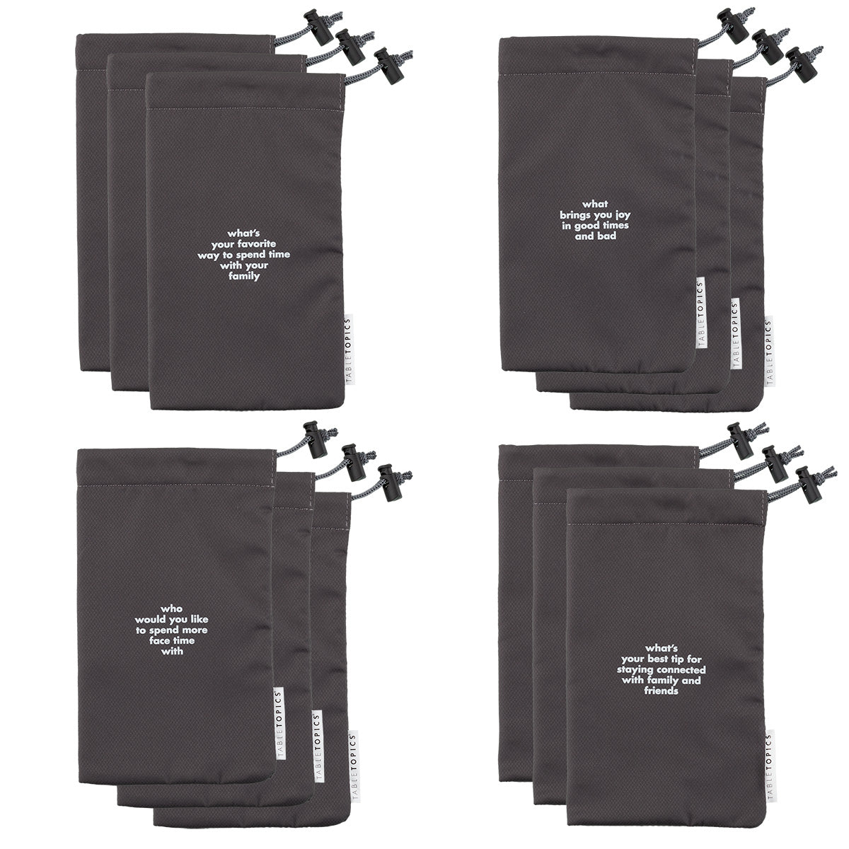 12 TableTopics Phone Away Bags - 3 of each of 4 styles