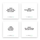 Four TableTopics Golf To Go conversation starter cards