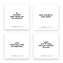 Four TableTopics Geek Pop conversation starter cards