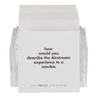TableTopics Airstream Live Riveted Conversation Cards question - How would you describe the Airstream experience to a newbie?