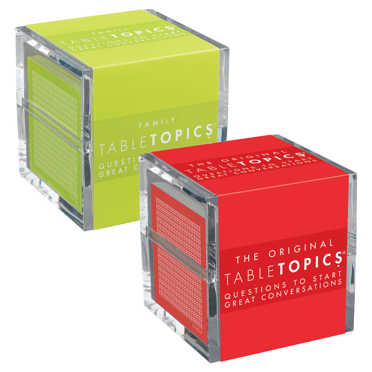 TableTopics Original & Family conversation card boxes