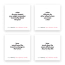 Four TableTopics Past Present Future conversation starter questions
