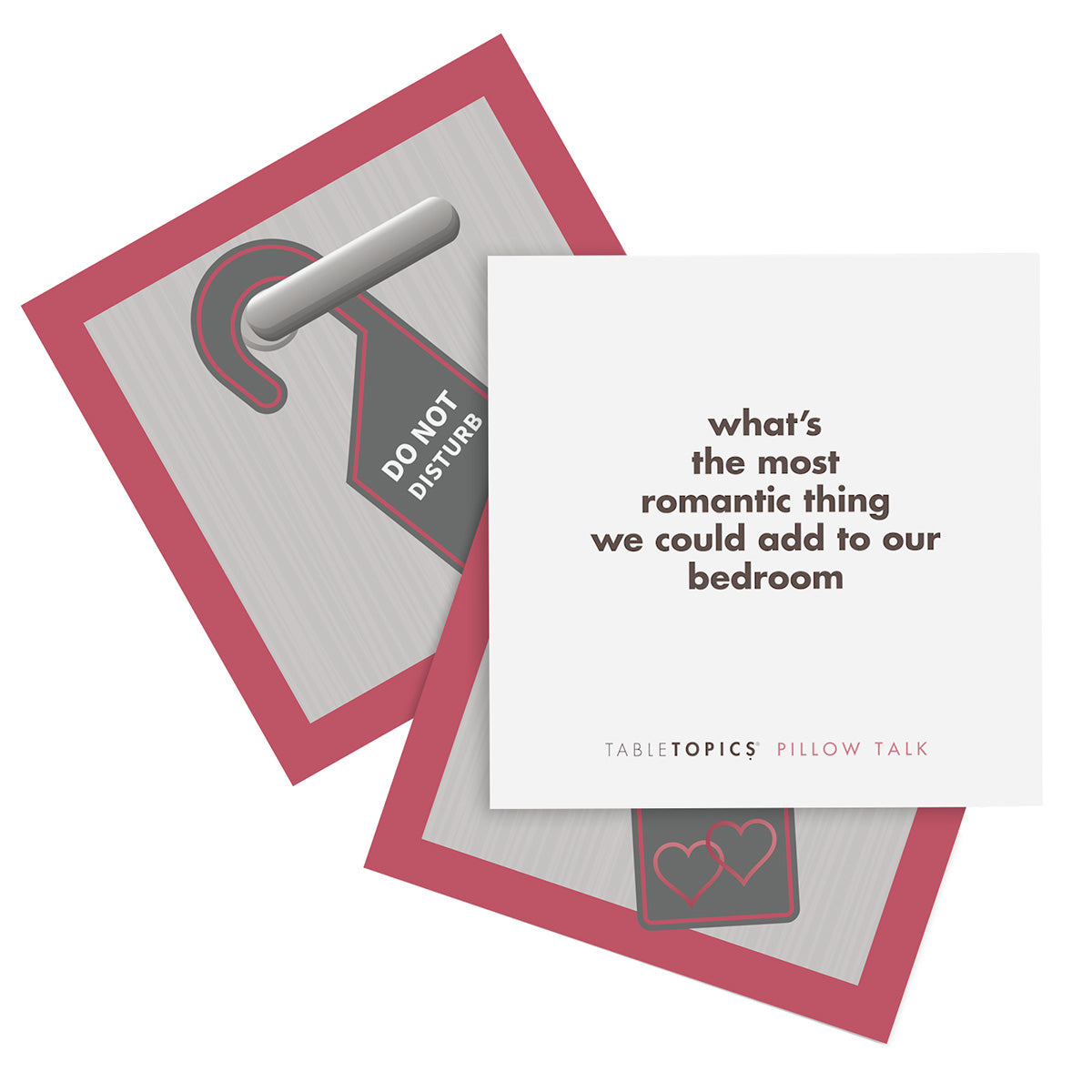 TableTopics® Pillow Talk To Go Set - sample card: What's the most romantic thing we could add to our bedroom?