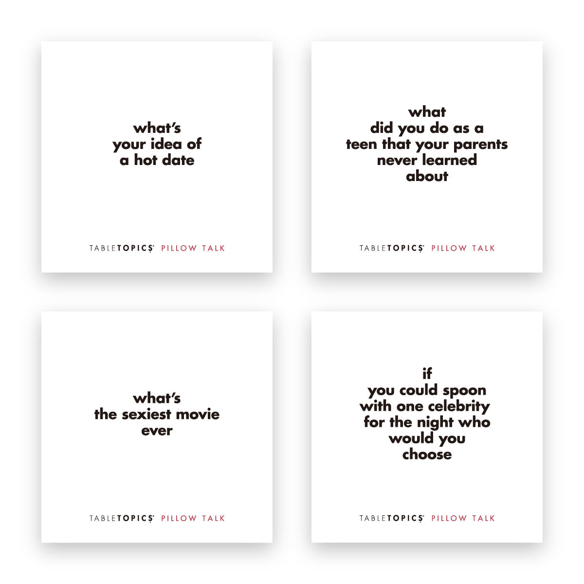 TableTopics® Pillow Talk To Go Set - 4 sample question cards