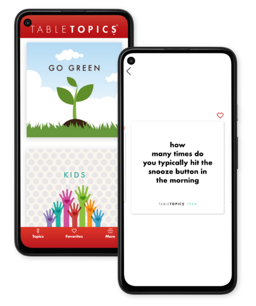 TableTopics: The App on two phone screens