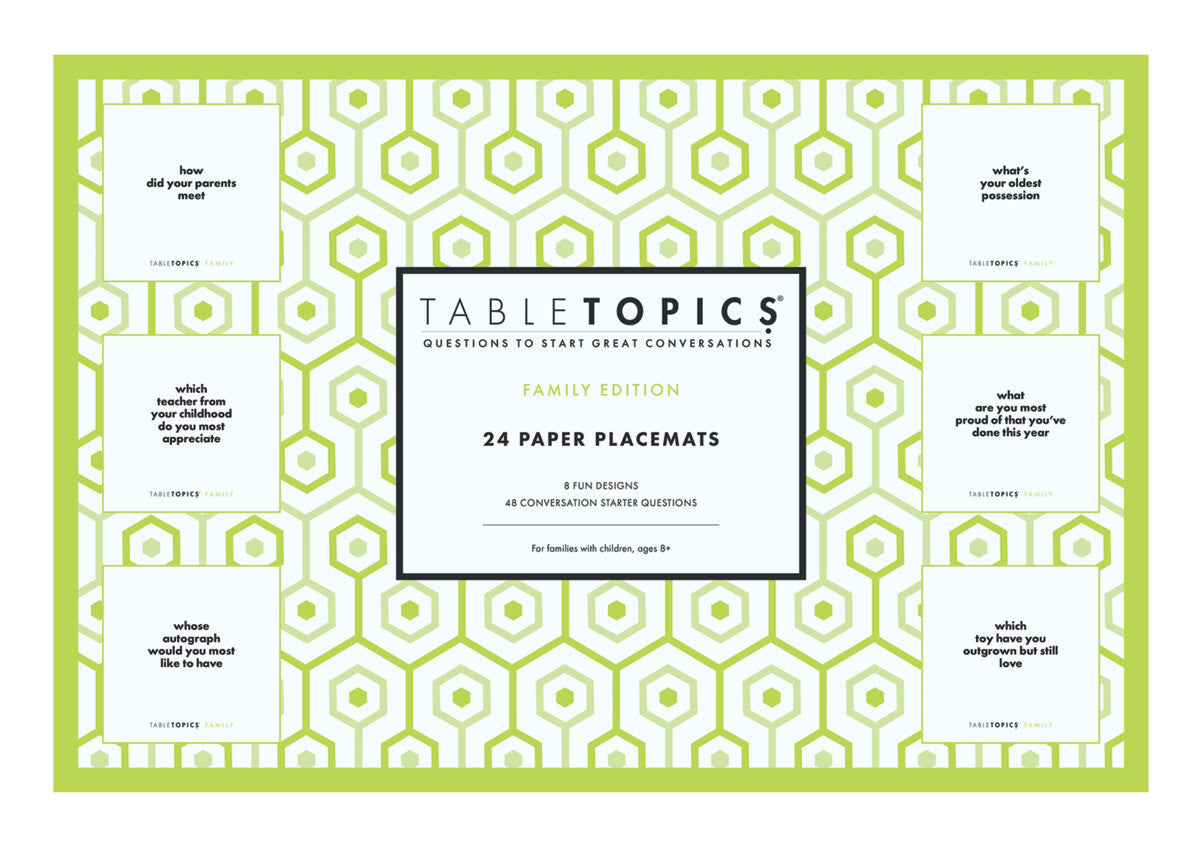 TableTopics Family Edition - 24 Paper Placemats for families