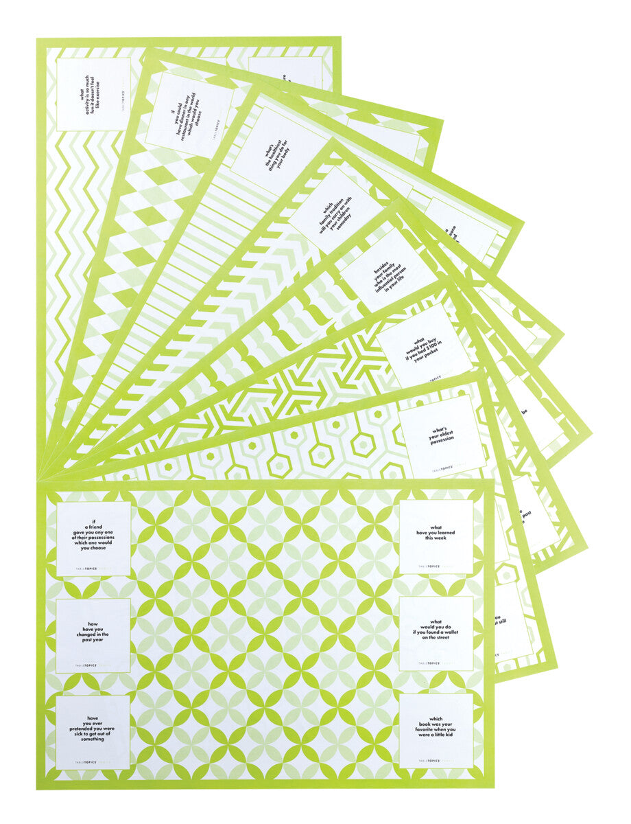 TableTopics Family Paper Placemat - 8 placemat designs