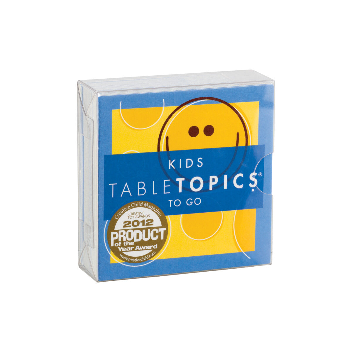 TableTopics Kids conversation card set front with Creative Child Magazine Product of the Year Award