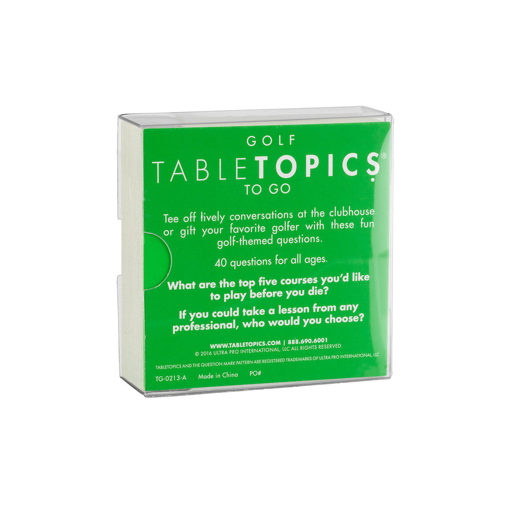 TableTopics Golf To Go - Tee off lively conversations at the clubhouse or gift your favorite golfer with these fun golf-themed questions.